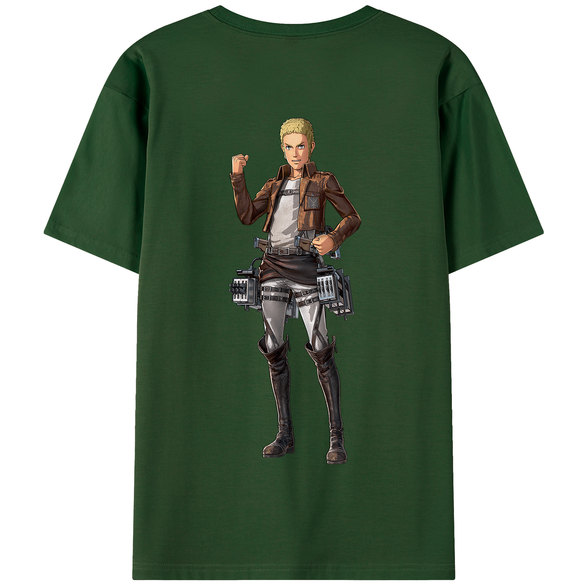 （画像用） 進撃の巨人 ライナー・ブラウン Attack on Titan Reiner Braun 綿100％半袖Tシャツ（背面プリント）